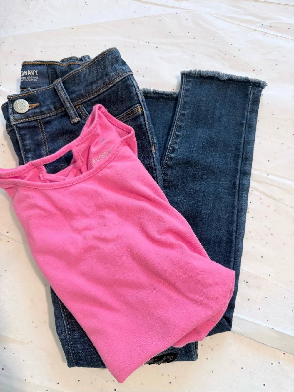 Girls Outfit Bundle Size 6/7 – Old Navy Rockstar Jeggings & SO Favorite Tee Pink